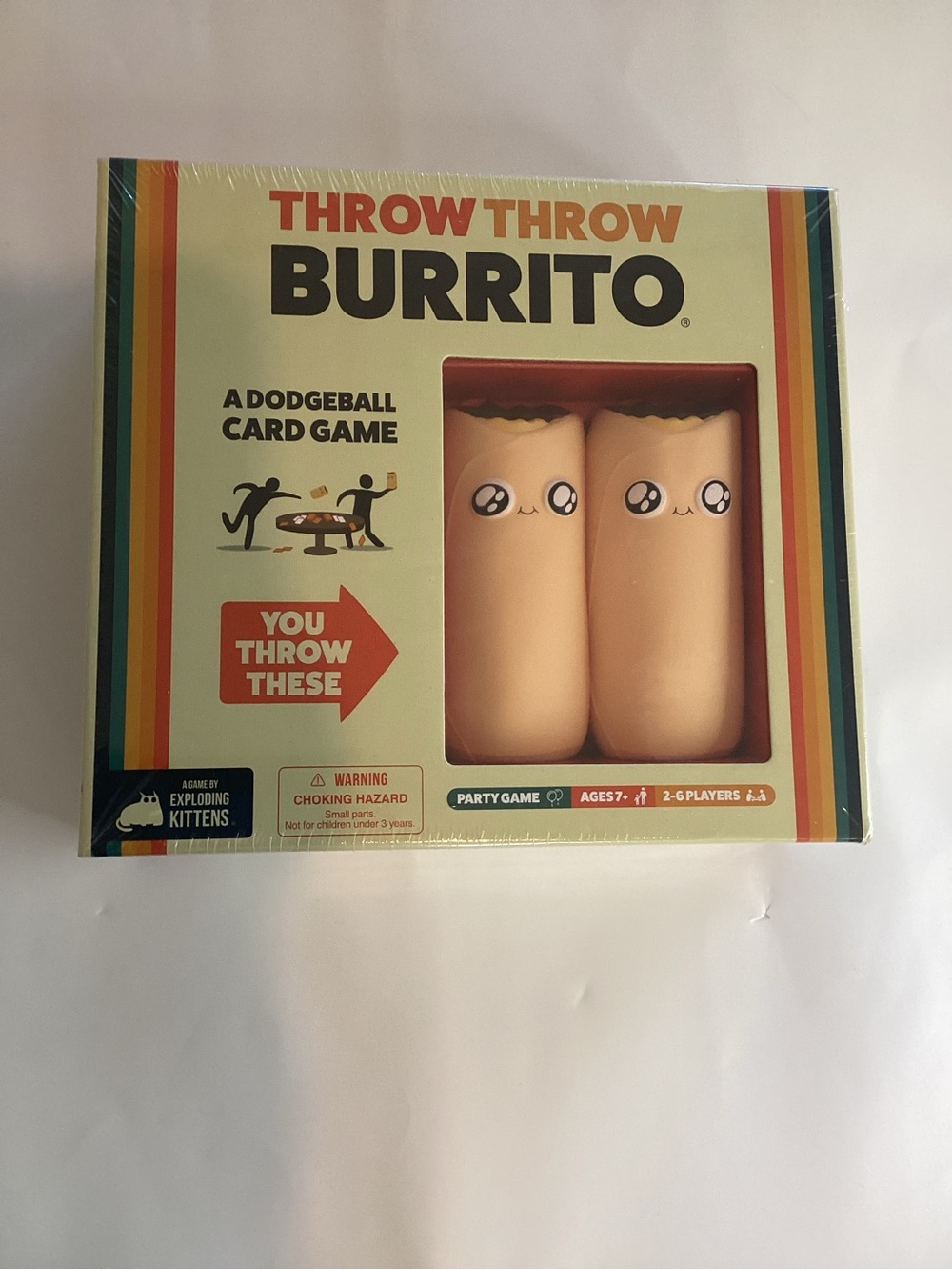 New Sealed Exploding Kittens Throw Throw Burrito Dodgeball Card Game Family Fun